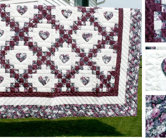 Irish Chain with Hearts Quilt