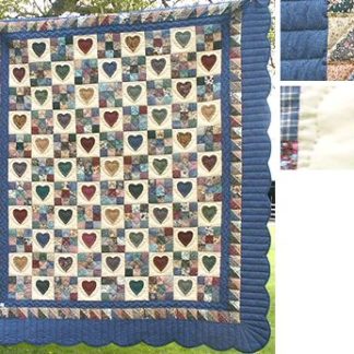 Hearts and Nine Patch Squares Quilt