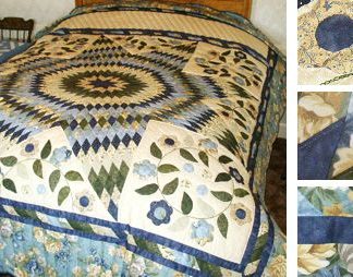 Lone Star with Appliqué Wreaths