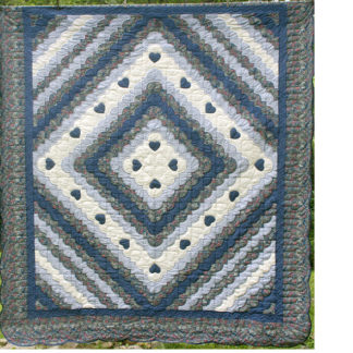 Ocean Wave with Hearts Quilt